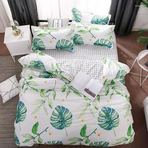 Set di biancheria da letto foglie tropicali piante stampate 4 pezzi per bambini cover letto set di piumini per bambini piumino con pipistrello 61014