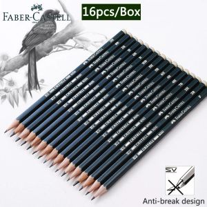 Pennor Faber Castel 16 st/låda pennor för skolpastell hb 2b 2h ritning av blyertspenna set lapiz professionell potloden konsttillbehör