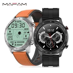 Watches Mafam MX5 Smart Watch for Men Women BT5.0 Call Music Playback IP68 Waterproof Original Smartwatch 3Pro för Android iPhone