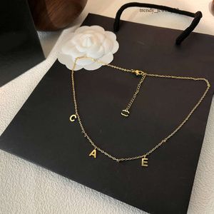 Projektant Mody Naszyjnik Choker Sier Sier Splated Gold Stated Stal Stael Letter Naszyjniki dla kobiet biżuteria x029