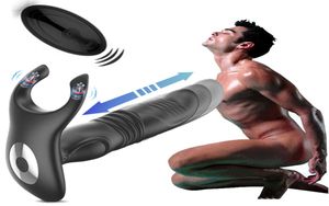 Descompressão brinquedo telescópico vibração vibradores anal para homens atraso ejaculação sem fio remoto butt plug massager vild2840590