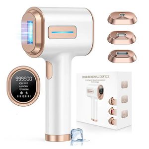 IPL Hair Remover Laser -Epilator mit eiskalt 3 Ansätze Dauerabfertigte Ganzkörper -Treps für Männer und Frauen 240322