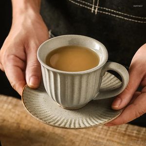 Tagne creative forno retrò giapponese con motivi verticali da cucina per la casa rifornimenti da ristorante in ceramica tazza di caffè da caffè in ceramica