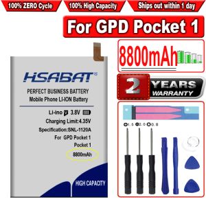 Power HSABAT 8800mAh 6664107 Polymer Litiumjon Liion Batteri för GPD Pocket 1 Pocket1 Handhållen Gaming Laptop Gamepad Tablet PC