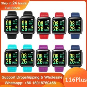 Orologi 10pcs 116 più orologio smart uomini donne bluetooth braccialet sport fitness sleeptracker contafferazione d13 smartwatch per ios Android