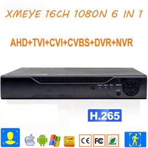 Gravador CCTV DVR H265 XMEYE 16CH 1080N DVR NVR VIDEO REGORDADOR PARA XVI ANALOG AHD CVI TVI IP Camera 6in1 Securificação de vigilância doméstica