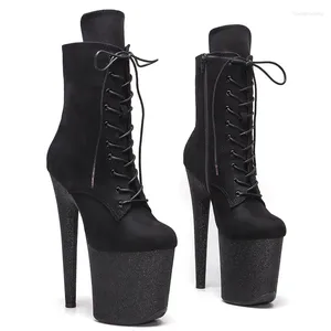 Scarpe da ballo 20 cm/8 pollici in pelle scamosciata moderna moderna sexy nightclub Platform High Platform da donna 206