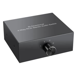 Förstärkare 4 -vägs dubbelriktad RCA Stereo Audio Switch 1 i 4 ut eller 4 i 1 ut L/R Jack Sound -kanal RCA Audio Switcher Selector