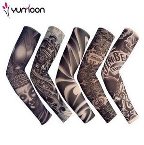 5 PCs Neue gemischte 92 Nylon elastische falsche temporäre Tattoo -Ärmel Designs Körperarmstrümpfe Tattoo für coole Männer Frauen7761440