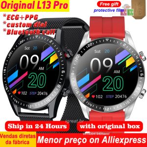 時計オリジナルL13 Pro Smart Watch Men BluetoothコールNFC IP67防水ECG+PPG血圧心拍数フィットネストラッカースマートウォッチ