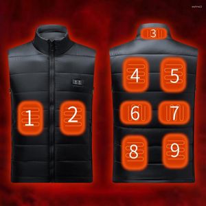 Battaniyeler Unisex Elektrikli Isıtma Gilet USB Şarjı 9 Alan Isıtmalı Ceket 3 Sıcaklık Modu Kış Battaniyesi için Çift Kontrol