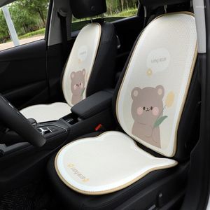Pillow Summer Breathable Seat Pad Ice Silk Cute Cartoon Car Cover Bear Pattern Protector Interior Accessories