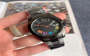 Moda Top Brand Watches Men colorido Roman Numbers Style Metal Steel Band Quartz Wrist Watch X1463413622