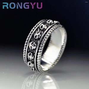 Rings de cluster Halloween masculino feminino incomum punk crânio jóias aço inoxidável anel