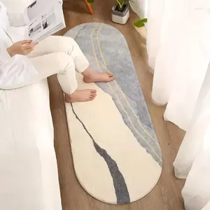 Carpets Imitation Cashmere Fluffy Rug Modern Soft Bedroom Bedside Long Strip Runner RugsLiving Room Study Carpet