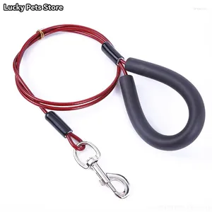 Dog Collars 1.5M/1.8M/2M Leash For Medium Large Dogs Steel Cable Pulling Rope Anti-Bite Tie Out Outdoor Puppy Walking Lead Belt