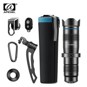 Pants Apexel Pro HD 28x Metal Telescope Lens Telefonkamera Lense Monocular med Mini Selfie TripoD för iPhone 78 Xiaomi All Smartphone