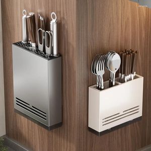 Kitchen Storage Metal Knives Suporte de parede Montado de parede Rack Rack Ferramentas domésticas Utensils Organização Forks Spoons Contêiner