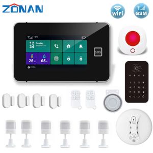 Zestawy ZONAN G60B SYSTEM SYSTEM BARMOWYCH WIFI GSM Tuya Smart Home Garage Becurglar Detektor Motion Detektor dymu Czujnik drzwi Bezprzewodowy