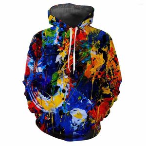 Erkek Hoodies Modaya Düzenli Baskılı Pigment Desenleri Dijital Baskı Gündelik Uzun Kollu Kapüşonlu Kalın Kumaş Üstleri