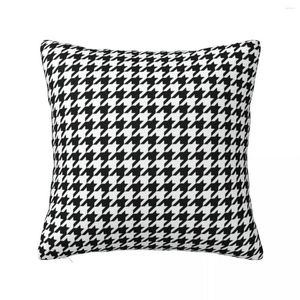 Pillow Houndstooth Black and White Pattern Throw Decorative Prophase Capa de luxo