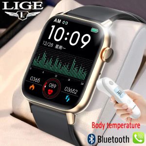 Watches Lige 2022 Bluetooth Call Smart Watch Temperatur Full Touch Sport Fitness Watewate Women Smartwatch For Men Android iOS