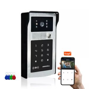 Intercom Tuya WiFi Video Intercom System Waterproof HD 1080p Smart Door Phone Wireless Code Keypad RFID Cards Remot Unlock för lägenhet