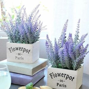 Dekorativa blommor 1 Bunt Artificial Romantic Lavender Provence Plastic Home Vase For Party El Fake Plant Decoration Grain