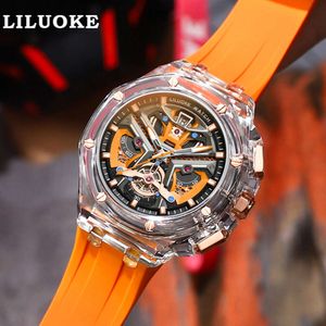 97 Zegarek przezroczystego obudowy Lumous Waterproof High-end Men Watch