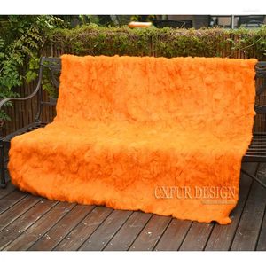 Blankets CX-D-11S Bedding Patchwork Real Fur Throw Custom Made Blanket -DROP
