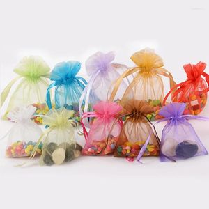 Wrap Prezent 100pcs torby organza torba biżuterii magazyn ślubny torebki sznurkowe Opakowanie Prezentowane hurtowane uprzejme i