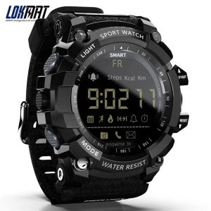 Watches Lokmat Mk16 Bluetooth Smartwatch Digital Clock Pedometer Sport Smart Watch Men Activity Fitness Tracker IP67 Vattentäta klockor