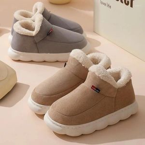 Slippers Outdoor Thicked Plush Women Snow Boots 2024 Comfortable Soft Bottom Ankle Woman Winter Non-Slip Warm Cotton House Shoes