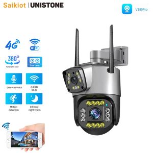 CAMERA SAIKIOT V380 PRO 4G CAMERA 4MP 8MP 10x zoom CHOOM CCTV Sicurezza Dual Lens