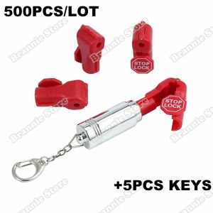 Kits 500pcs Eas Antitheft Magnetic Retail Security Security Stop Lock Display Haken Haken Stop Lock 6mm rot +5pcs Abteiler Tasten kostenloser Versand