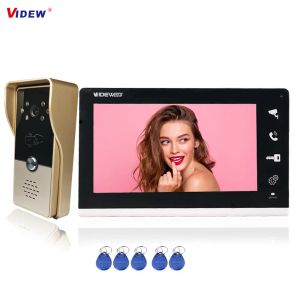 Gegensprechanlage 7 Zoll Wired VIDEO Intercom System RFID Unlock Camera Türklingel Tür Telefon Nachtsichtstür Eintrag für Home Villa Apartment