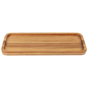 Decorative Figurines Acacia Wood Pallet Snack Serving Tray Fruit Wooden Water Cup Dessert Household Plate Bread Dish Decor