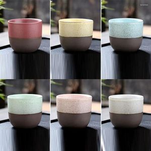 Canecas peças de chá de cerâmica bruta criativa de 120 ml de transformação de cerâmica xícara de café fosco de bebidas retrô