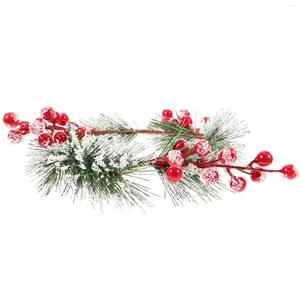 Decorative Flowers White Cedar Needle Fruit Wreath Christmas (Red) Rings Decor Hanging Wreaths Table Centerpieces Xmas Dining