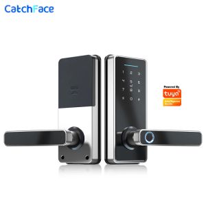 Lås ny Tuya Smart Life App WiFi Fingerprint Door Lock IC Card Digital Code Electronic Reader Home Security Mortise