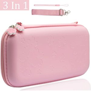 NS Pink Sakura Flower Skin Shell Carry Bag switch OLED PU Vattentät påse Fodral Lagringsbox för Nintendo Switch Console 240322