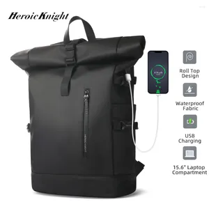 Backpack Travel Heroic Knight Men's Displable da 15,6 pollici per laptop con porta impermeabile in porta avvolgente Mochilas