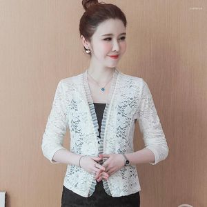 Women's Suits Big Size XXXXL Ladies All Lace Coat Spring Summer Long Sleeve Fashionable Blazer Trim Korean Fashion Women Outerwear Jacket