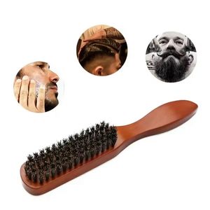 Profissional Boar Soft Bristle Wood Barba Brush cabeleireiro de barba de barbear pente de pente de bigode de bigode com bolsa de presente pente de cabelo set2.Kit de pente de barba de madeira