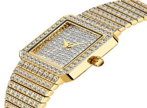 Наручительные часы модная площадь квадрат Watch Women Bling Lady for Woman Elegant знакомства матч Quartz Hip Hop Pare Watches7542348