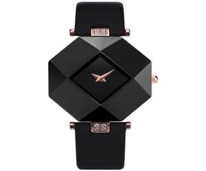 Lyxkvinnor Titta på New Fashion Women Dress Watches Ceramic Case Leather Strap Relogio Feminino Lady Quartz Wristwatch BRW1534910