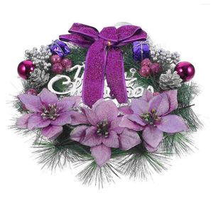Decorative Flowers 30 Cm Holly Christmas Outdoor Decorations Wreath Garland Artificial Pine Wreaths