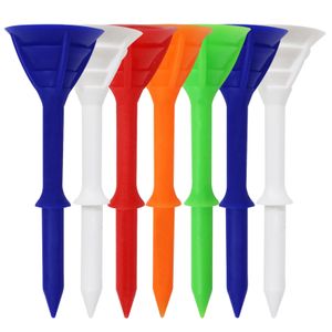 Golf Tees Plastic Unbreakable Tee 3 1/4 Inch 100 Pack Hållbar Stable Golf Tee 4 Färger tillgängliga för övning Drop 240323