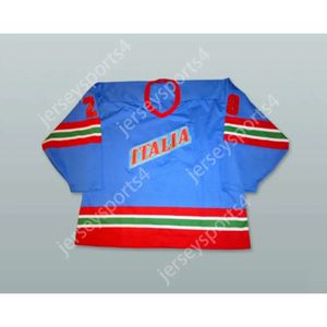 GDSIR Custom Italia 28 Blue Hockey Jersey Dowolny gracz lub numer nowy najlepszy ED S-L-XL-XXL-3XL-4XL-5XL-6XL