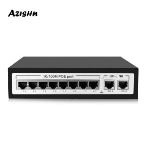 Tillbehör CCTV 8 Port Poe Switch 802.3AF IEEE Fast Ethernet Switch 10 Port 10/100 Switch med 8 Port Poe för Poe IP Camera Network Camera